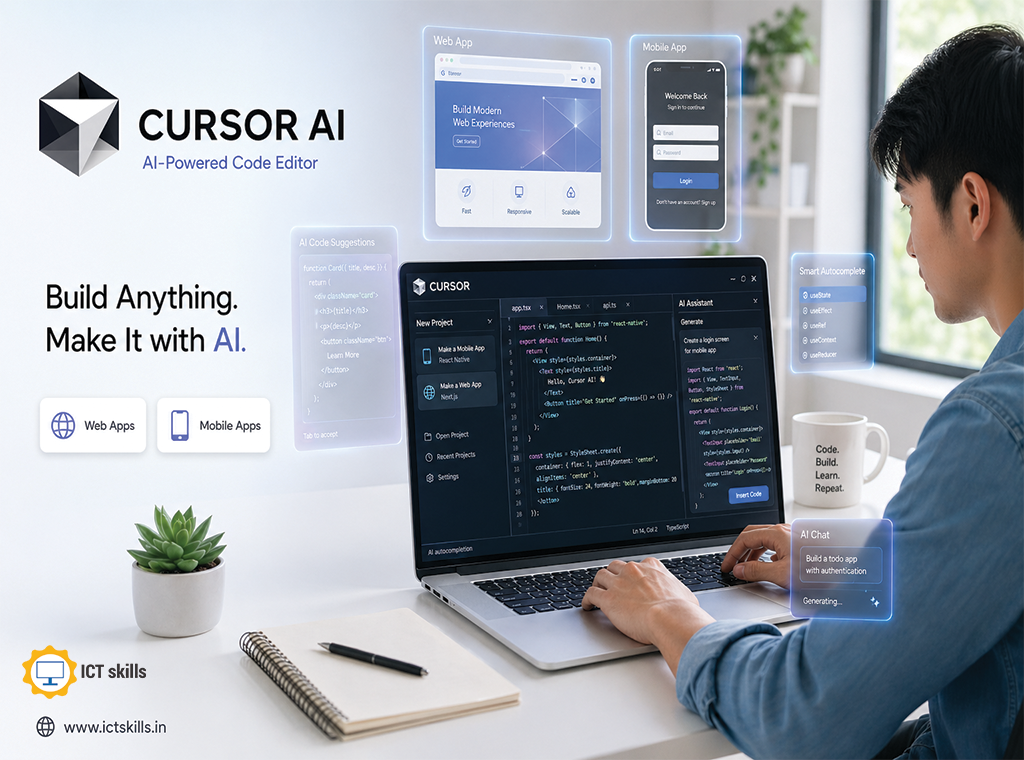 How to Use Cursor AI A Guide to Building Apps & Websites by ICT Skills India